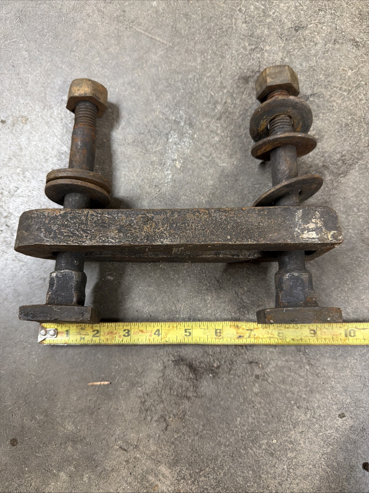Cast iron lathe mount & bolt hold down Clamp 9” Long 3” Wide 1” Thick Good Thre