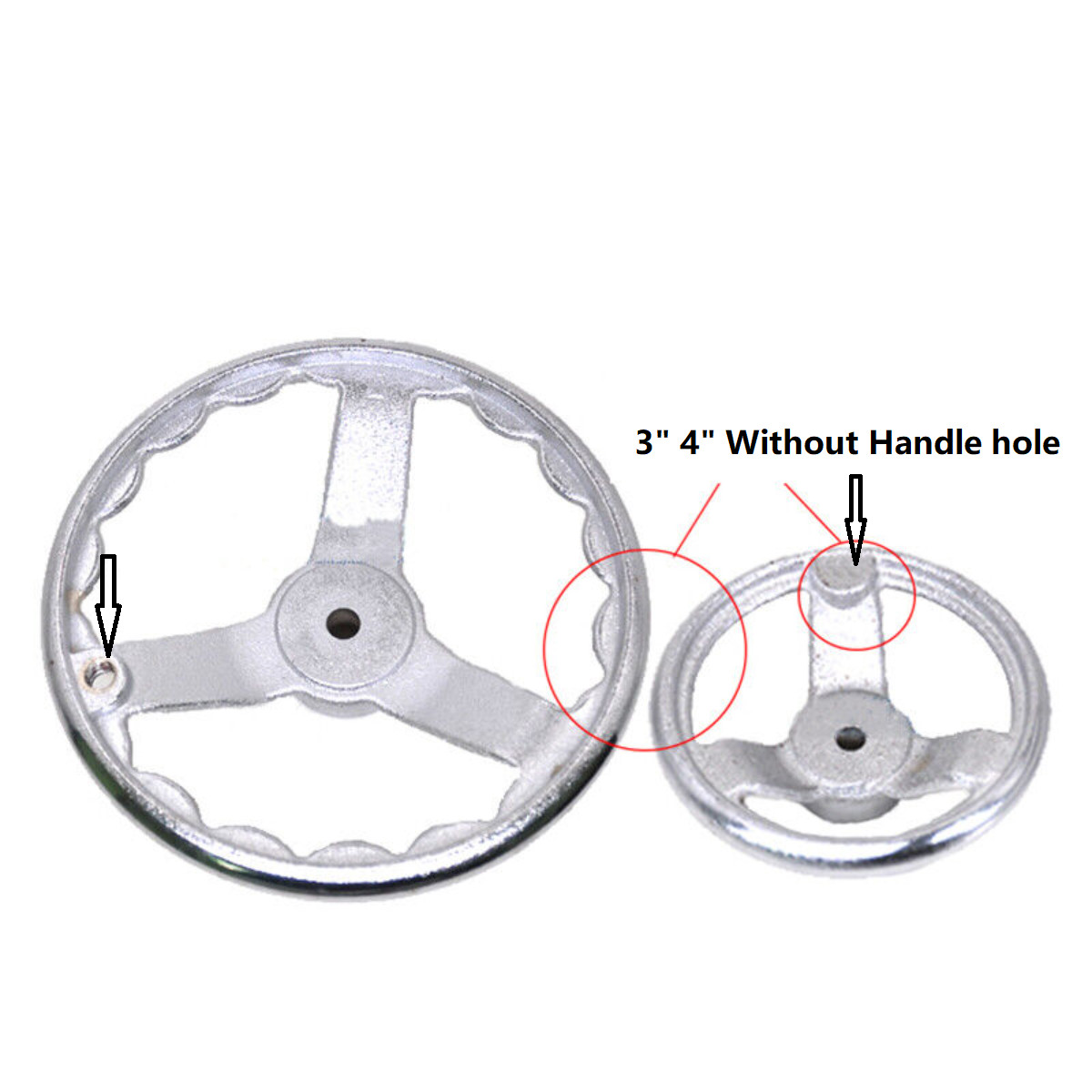 3″-16″ Three Spoke Round Handwheel Process Hole for Milling Machine Lathe Steel