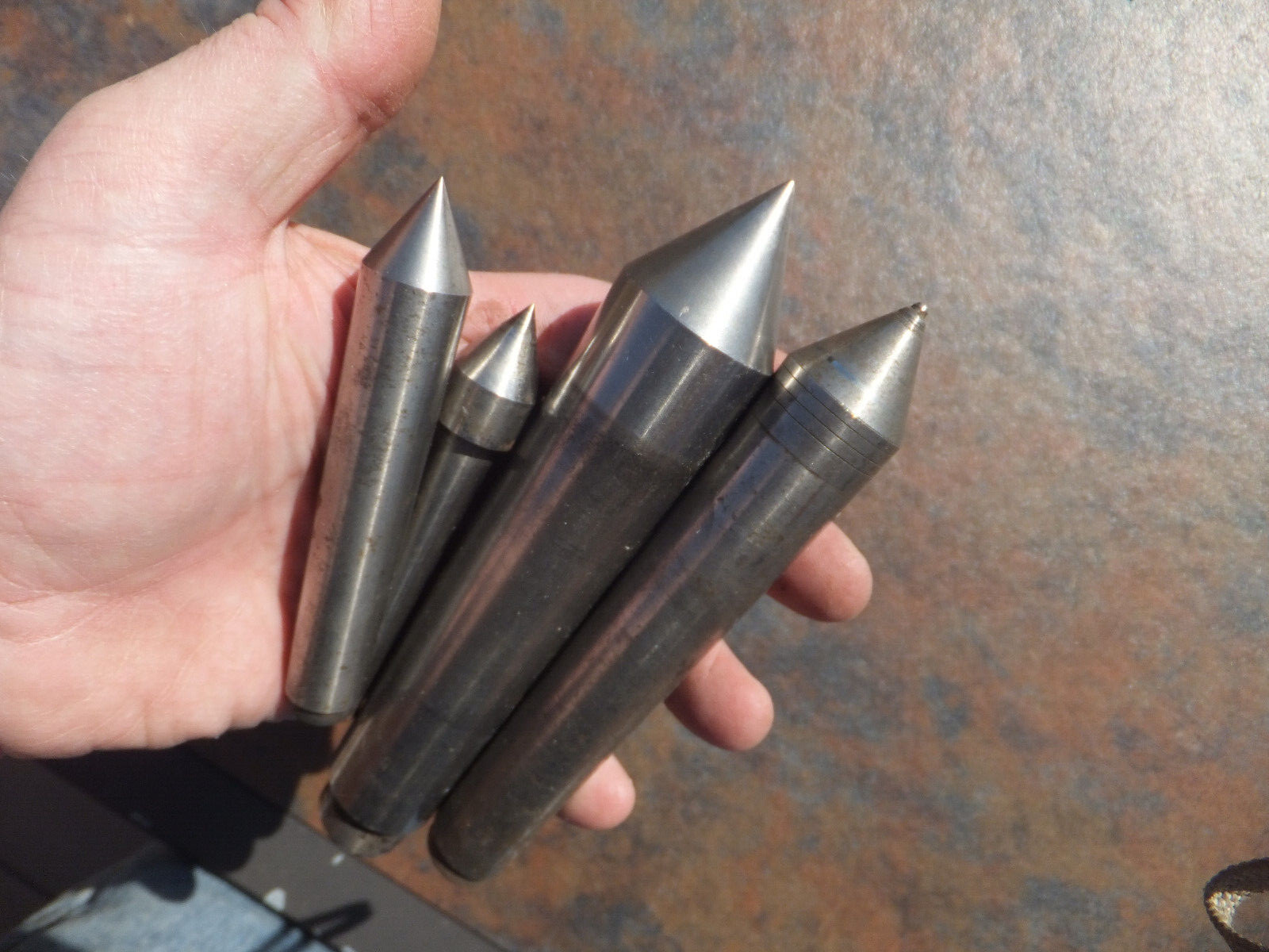 Lot of 4 Used Lathe Tailstock Dead Center Centers – 40714 F3, 2T-1507 BS