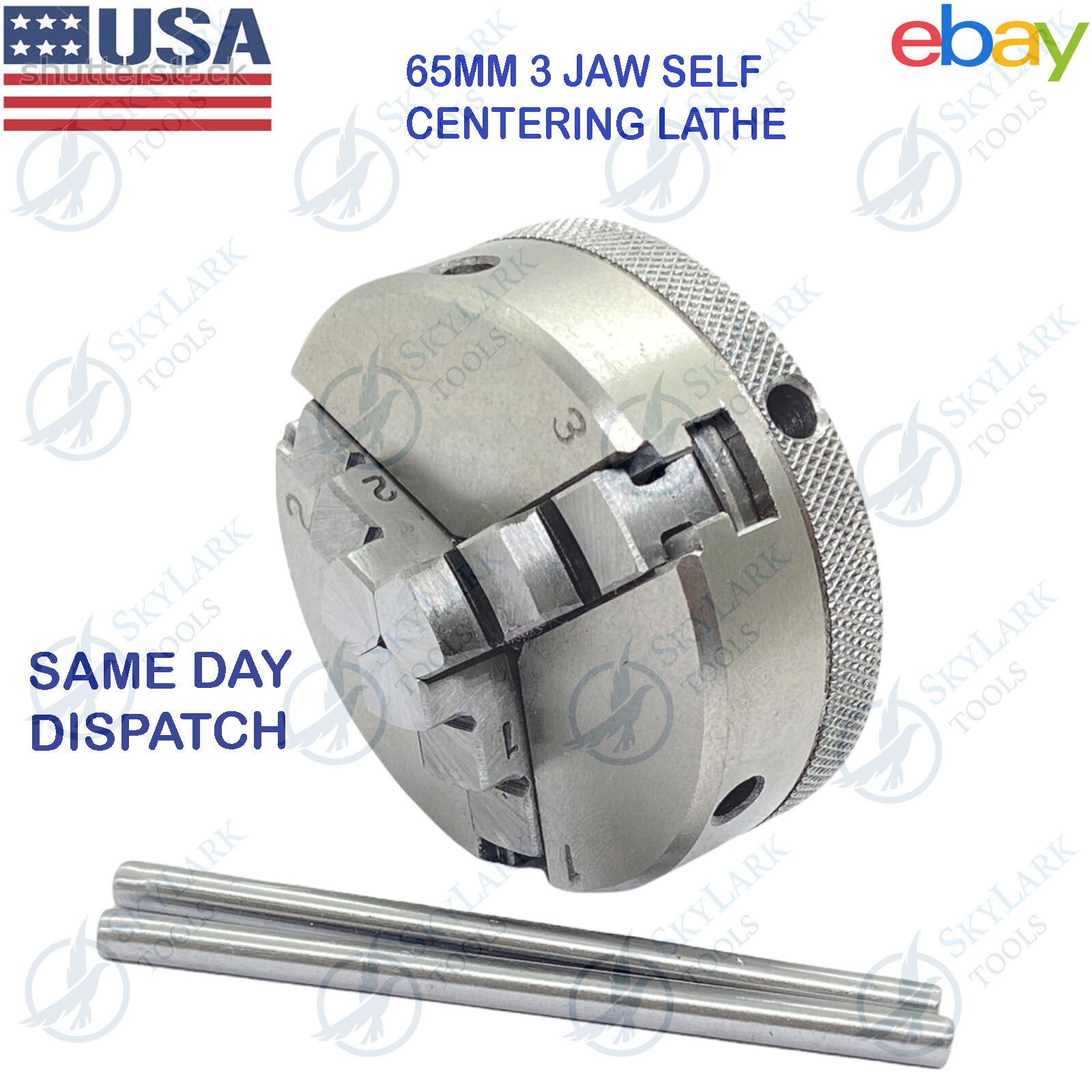 65MM Mini Lathe Chuck 3 Jaw Self Centering Chuck 65mm Dia M14 X 1 Unimat Thread