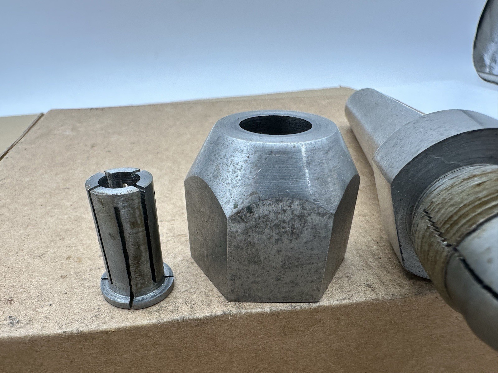 VINTAGE LATHE COLLET CHUCK TOOL HOLDER SCREW TOP SHANK Machine Steel Morse Taper