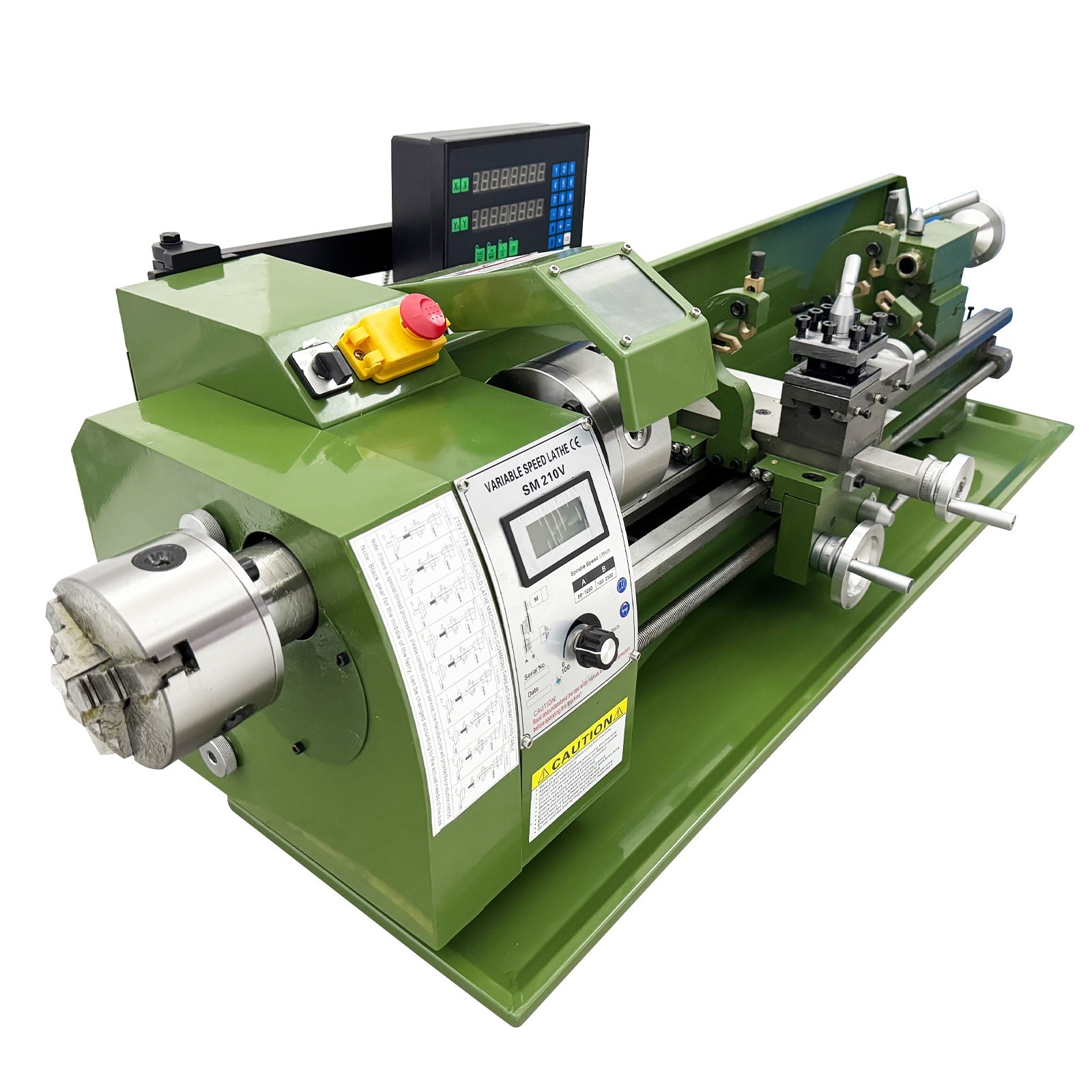 Mini Precision Metal Lathe 110V 1.1KW 8×29.5″ 50-2500rpm Double Chuck BenchLathe