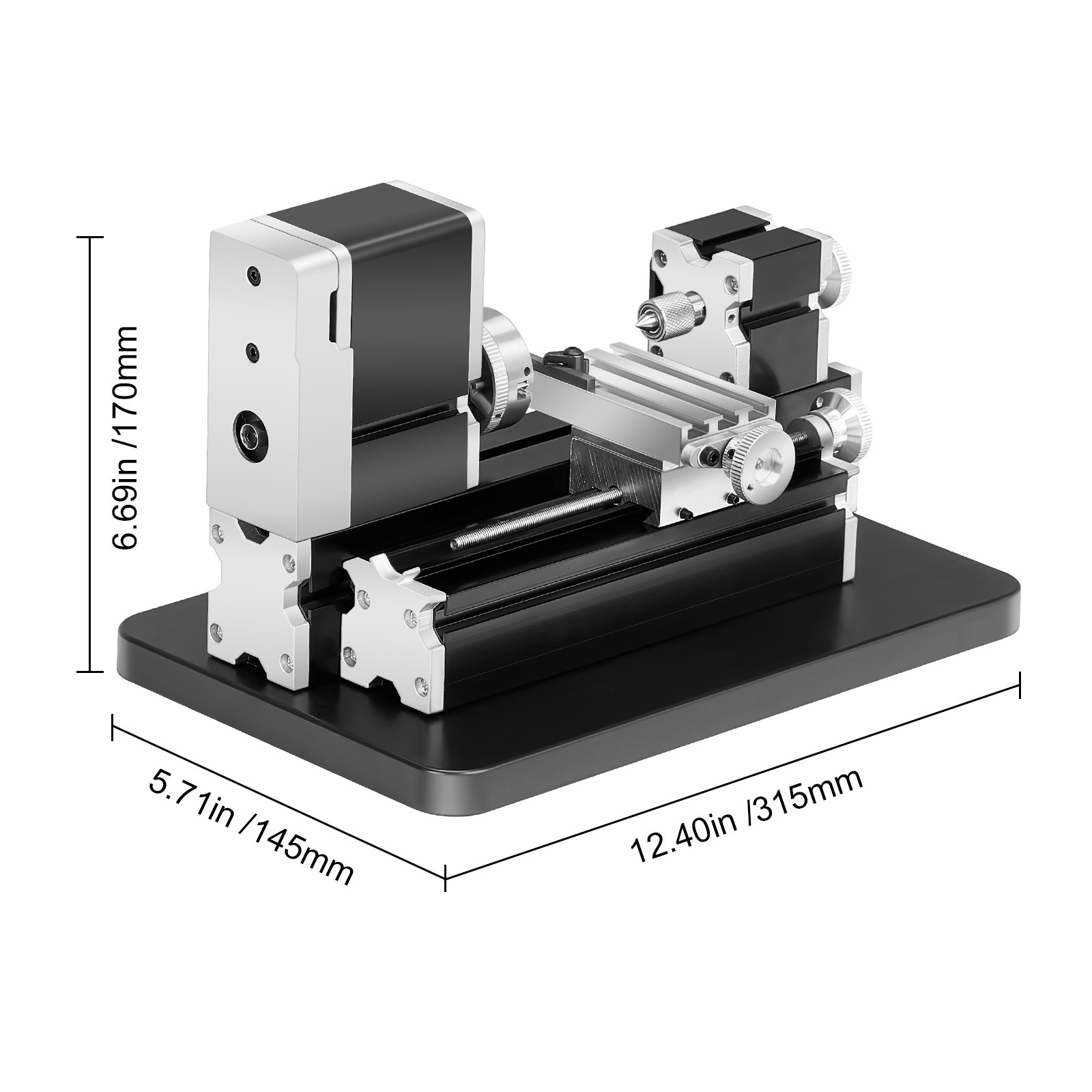 Uimoso Educational Mini Metal Lathe Machine 2.76 x 5.12 in, 36W, 20000 RPM