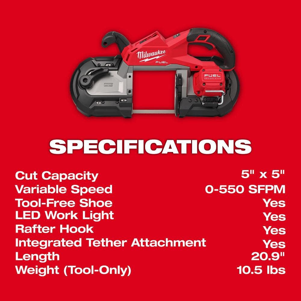 Milwaukee M18 Fuel Deep Cut Band Saw (Bare Tool)