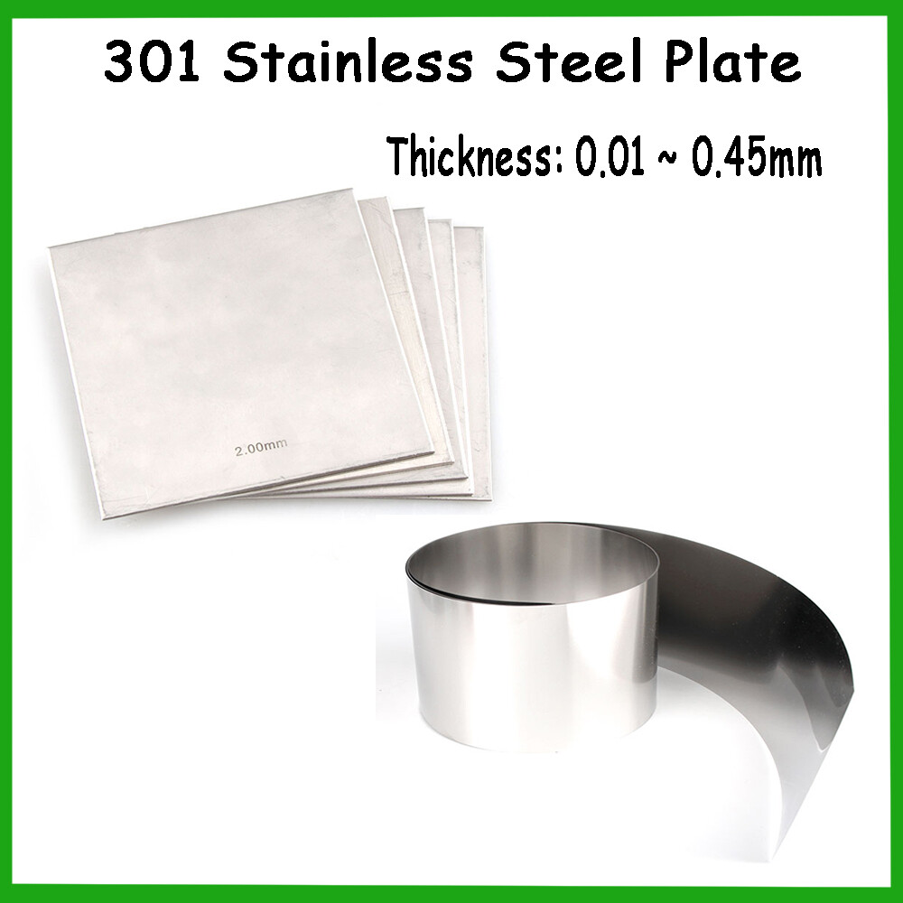 301 Stainless Steel Plate Thickness 0.01mm~0.45mm Metal Panel Board Solid Sheet