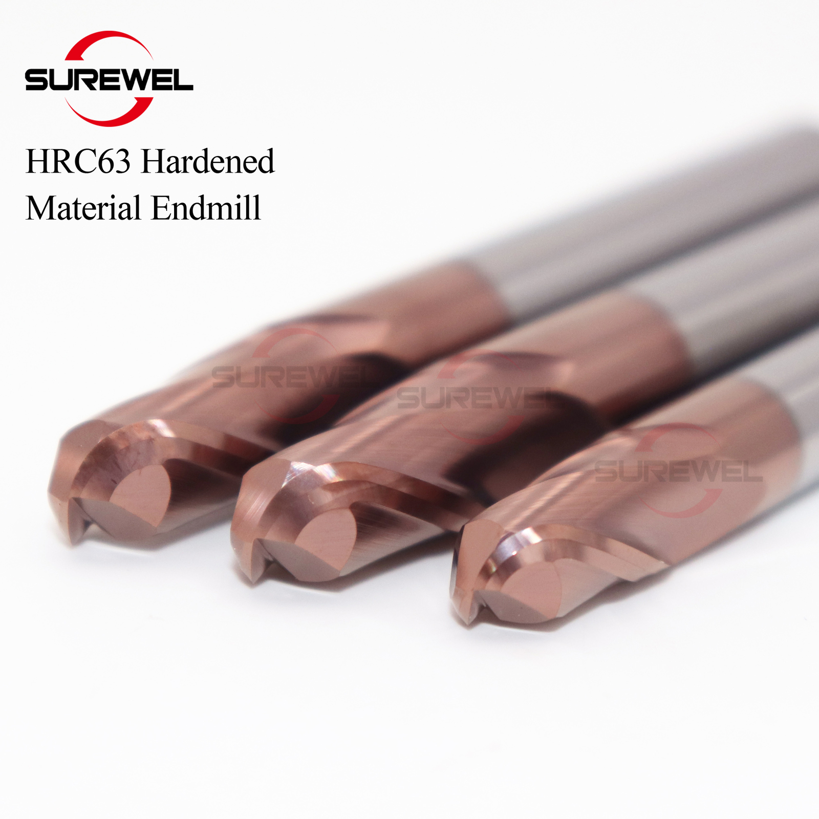 CNC HRC63 Ball Nose Carbide Endmill R3 R4 R5 R6 For Harded Milling Cutter Tools