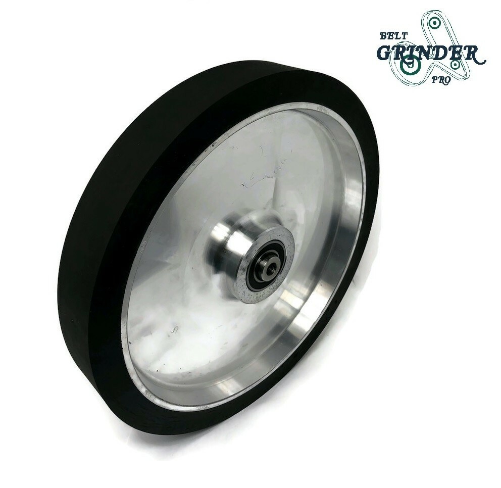 10″ Smooth Black Rubber Contact Wheel Dynamic Balance For Belt Grinder