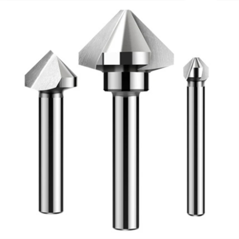 Chamfer End Mill 6.3-50mm 60/90Deg 1/3Flute HSS High Speed Steel Cutter Tools