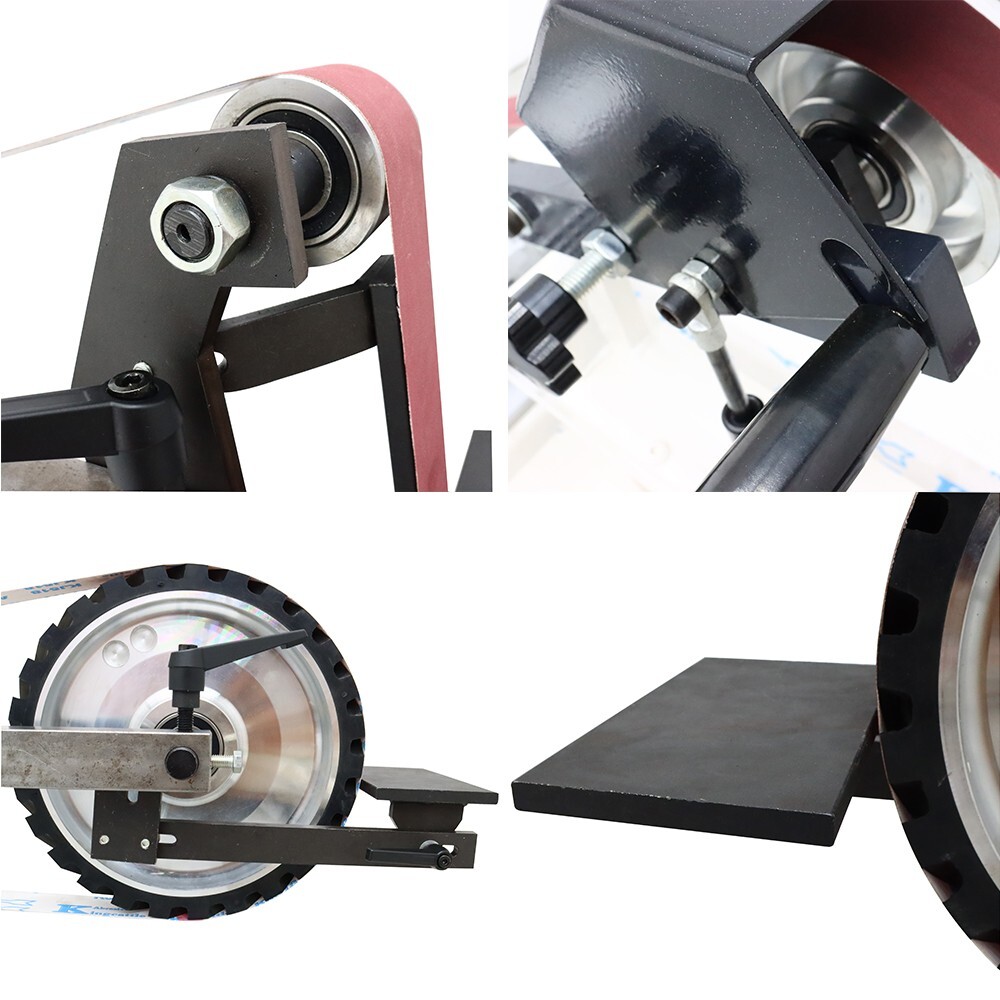 72″-82″ Sand-Belt Grinder with 3 Grinding Wheel for Arc/Flat/Concave Grinding