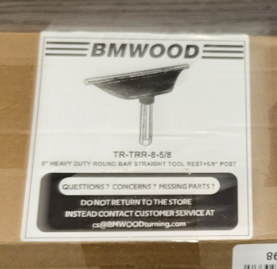 BMWOOD 8 “ Tool Rest With 5/8 Diameter 3 Inch Post Brand New