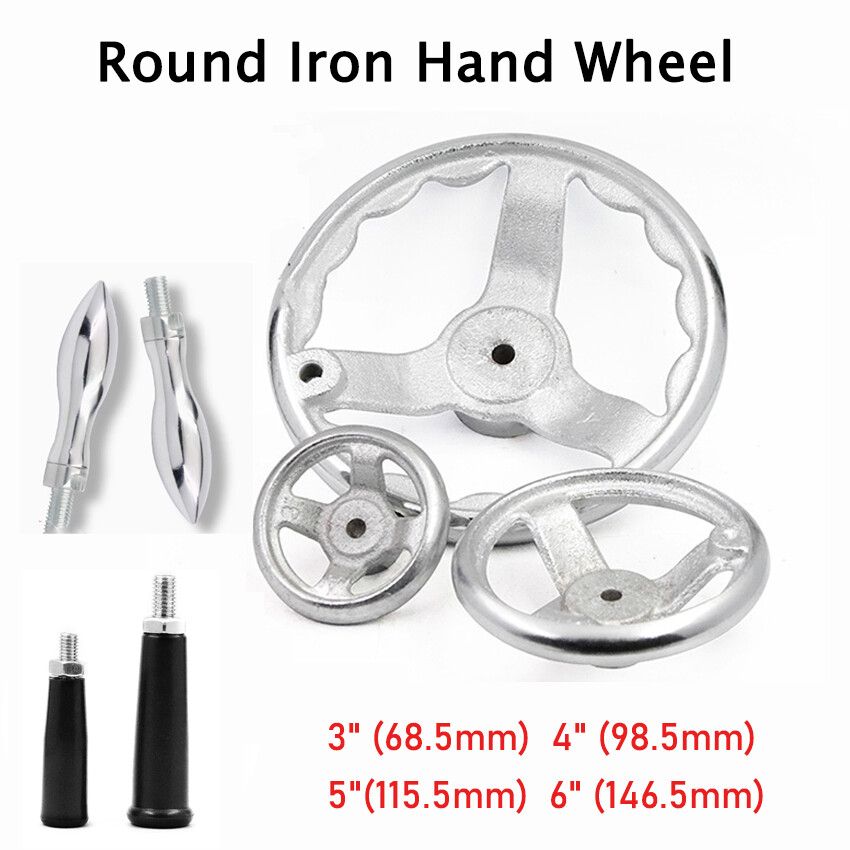 3″ 4″ 5″ 6″ Round Iron Hand Wheel Chrome Plated Handwheel For CNC Machine Tools