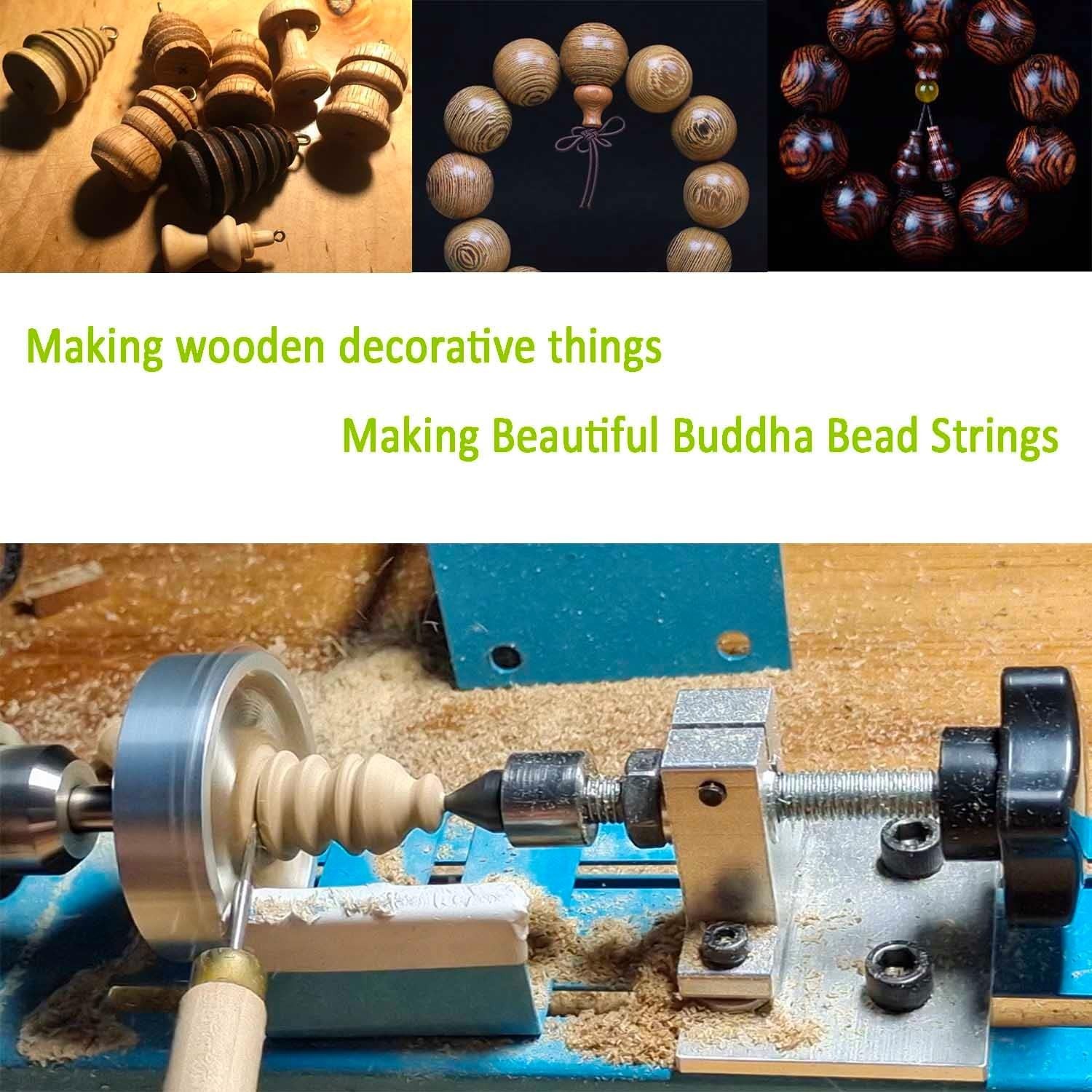 Compact Mini Wood Lathe with Adjustable Chuck – Ideal for Beginners & Hobbyists