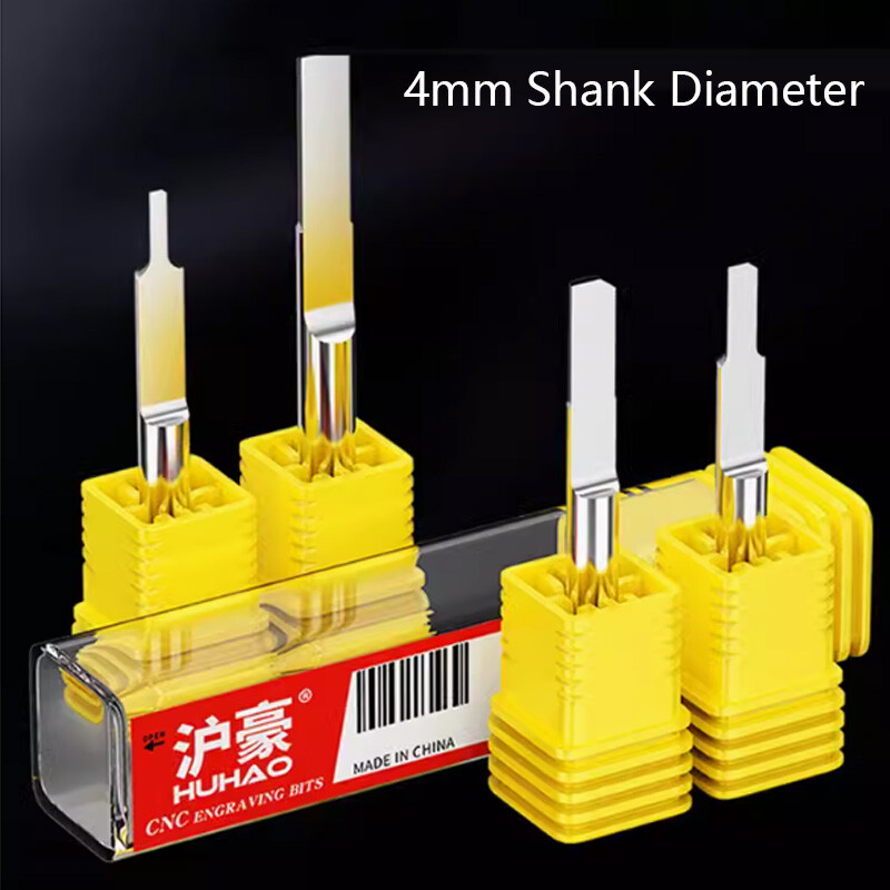 4mm Shank Solid Carbide End Mill Engraving Tool Single Flute 63HRC For PVC MDF