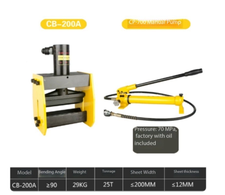 Hydraulic pipe bender for bending elbows, power busbars, and aluminum sheets