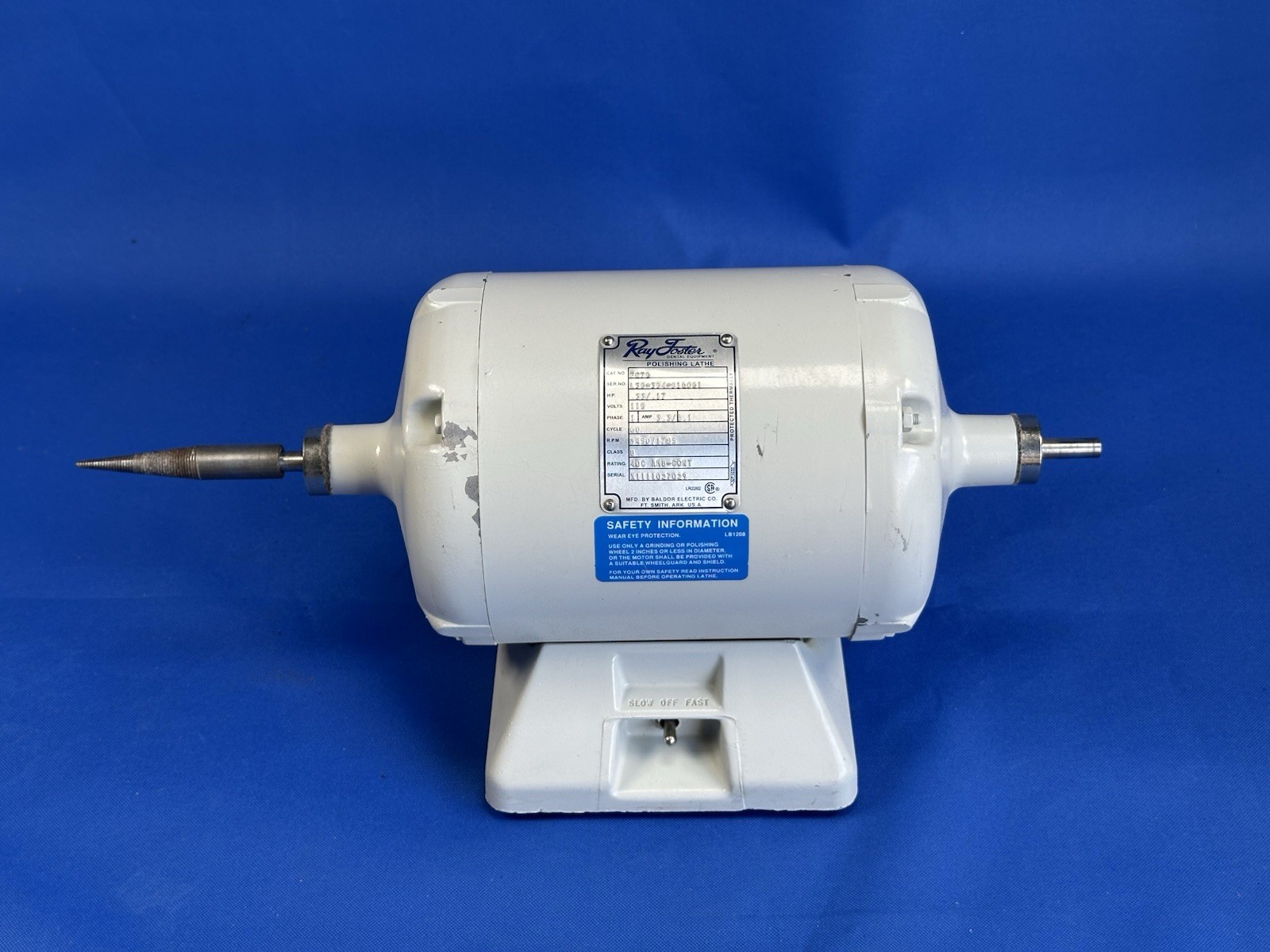 RAY FOSTER PR75 Dental 2-Speed Polishing Lathe 1/3 HP, With L Handler