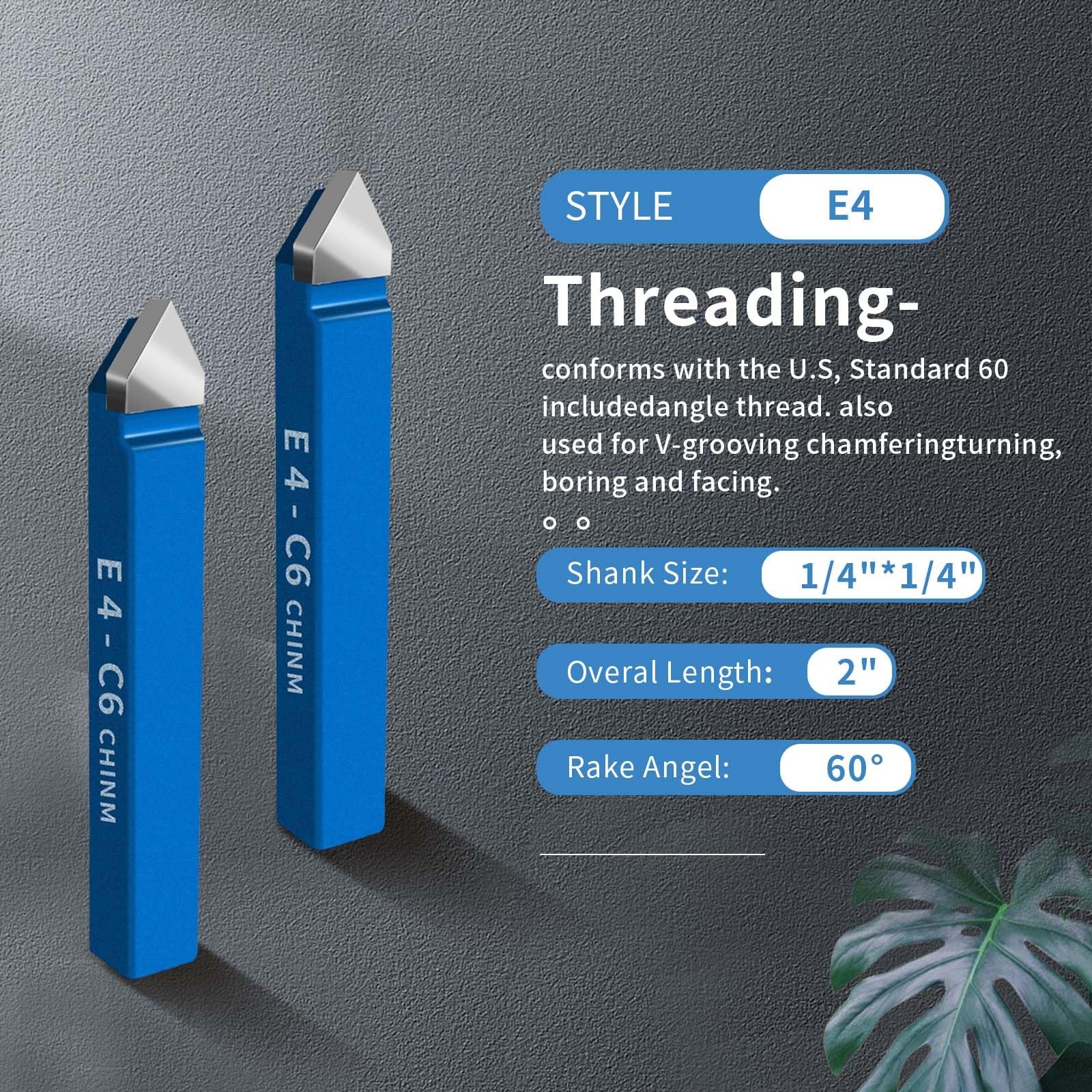 10PCS 1/4″ Metal Lathe Tooling Carbide Tip Tipped Cutter Tool,C6 Bit Cutting Set