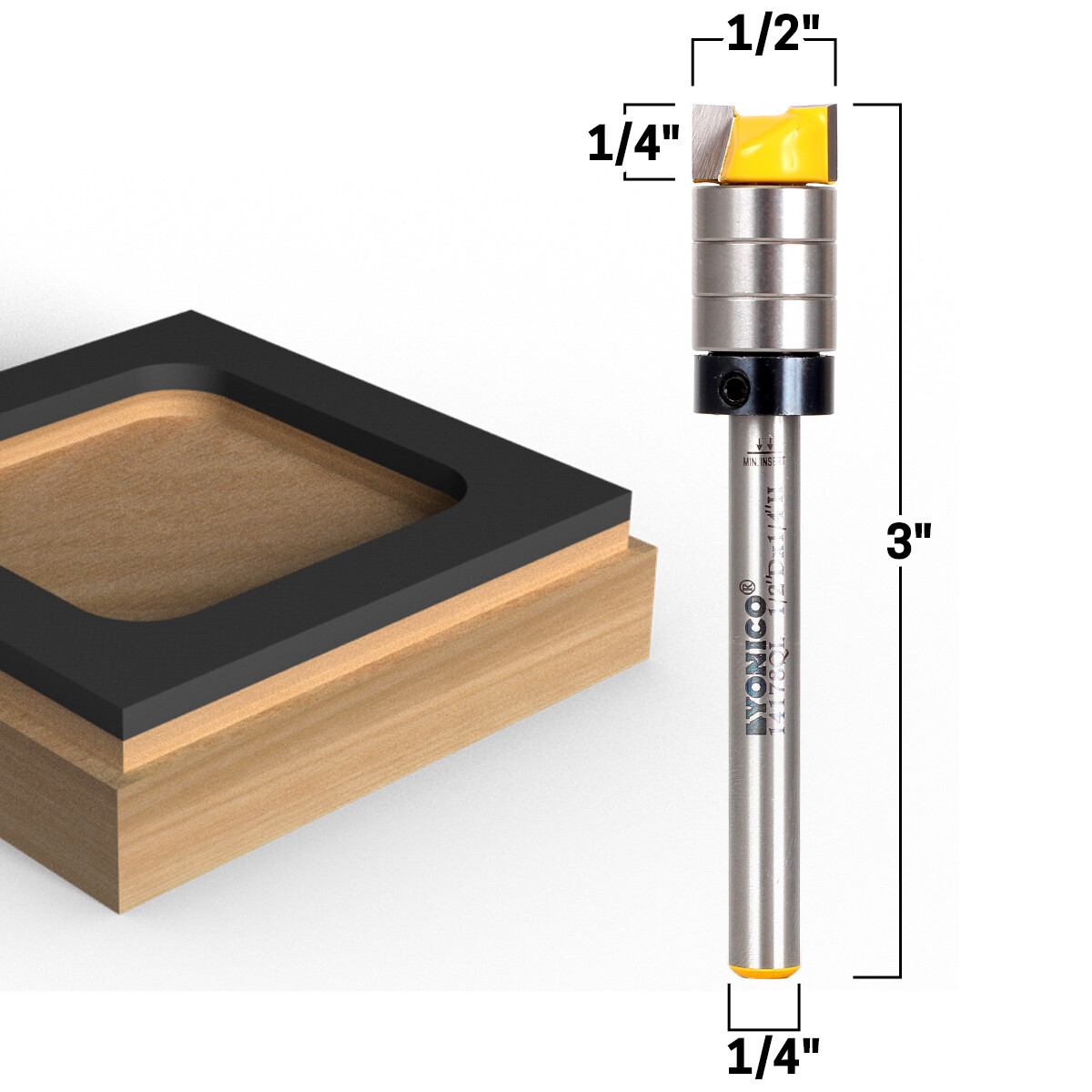 1/2″ Flush Trim Template Router Bit Extra Long Reach 1/4″ Shank – Yonico 14178QL