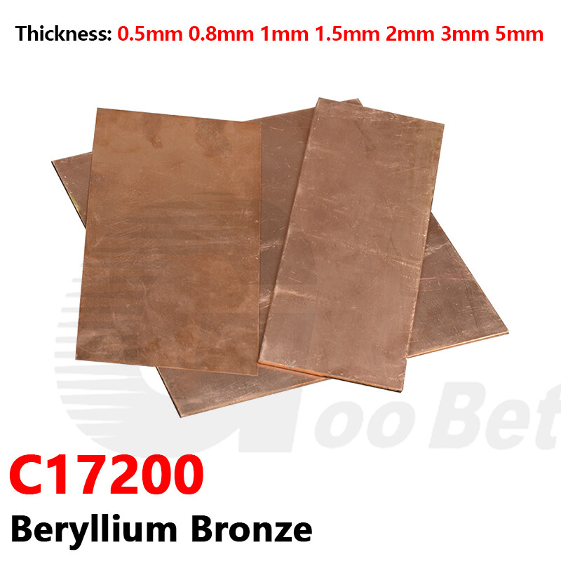 Flat BeCu C17200 Beryllium Bronze Sheet Plate Panel 0.5 0.8 1 1.5 2 3 5mm Thick