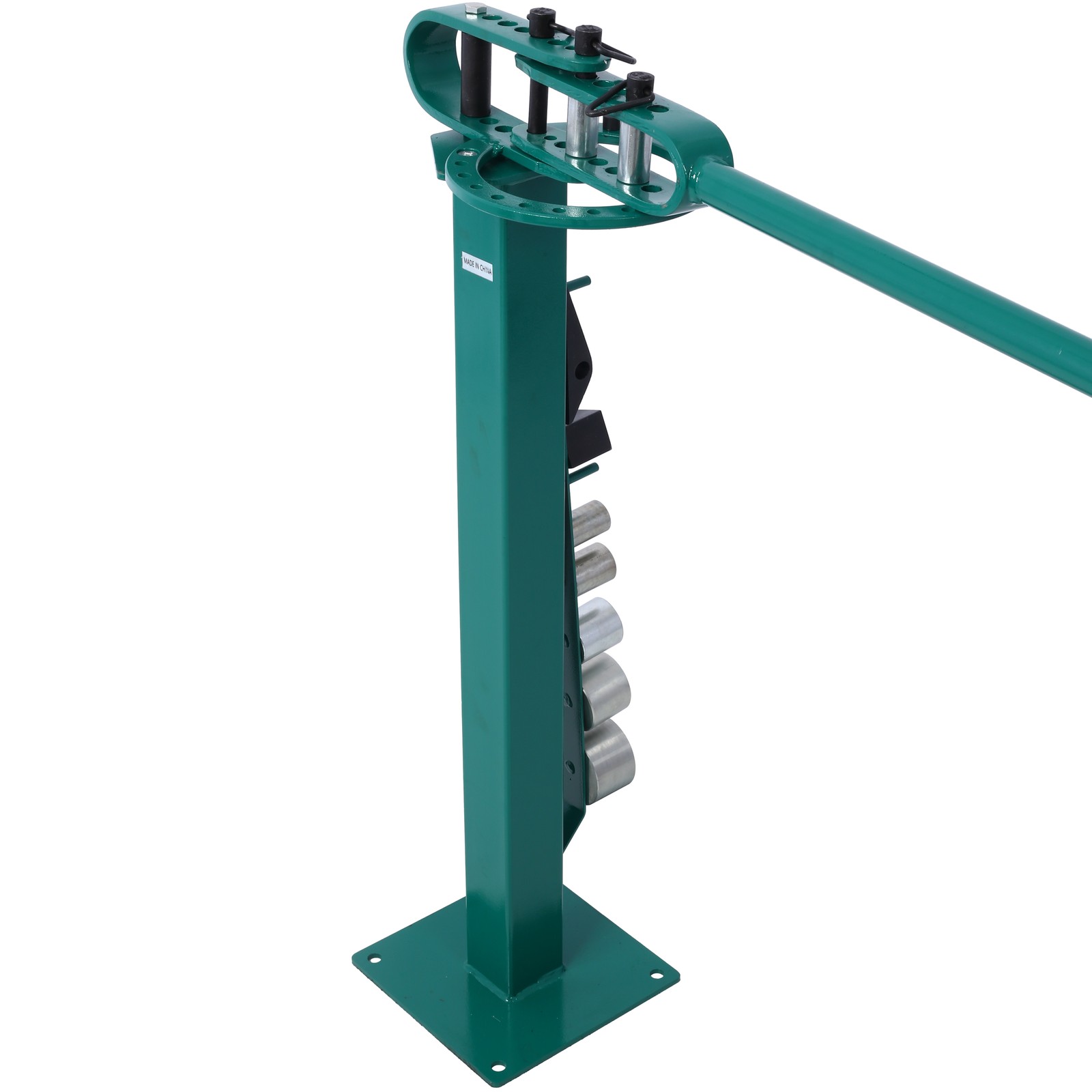 Green Pedestal Floor Compact Bender 7-Dies Versatile 44 Ft. Mount Telescoping Ha