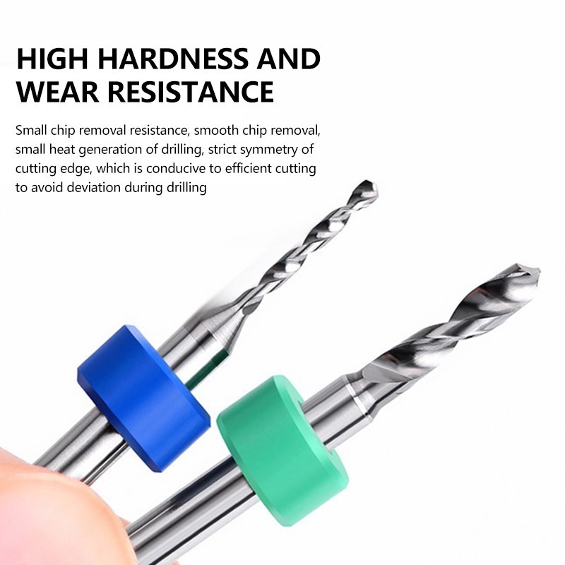 10pcs New Drill Bit Set Carbide PCB Mini CNC Micro Drill Bits 0.1mm-2.0mm