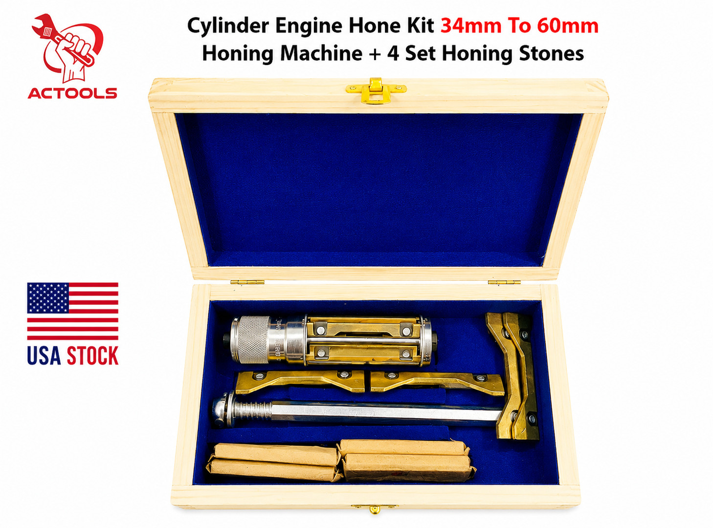 New Cylinder Engine Hone Kit 34mm To 60mm Honing Machine + 4 Set Honing Stones