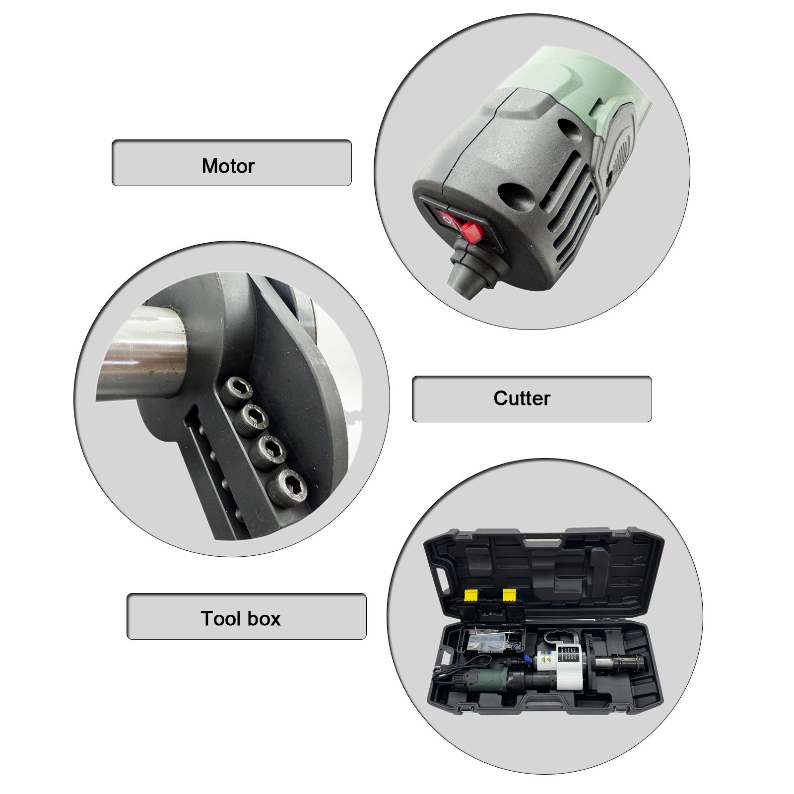 Portable Internal Pipe Beveling Machine (ISE-159, 65-159mm, 220V, 1500W/ 2.0HP)
