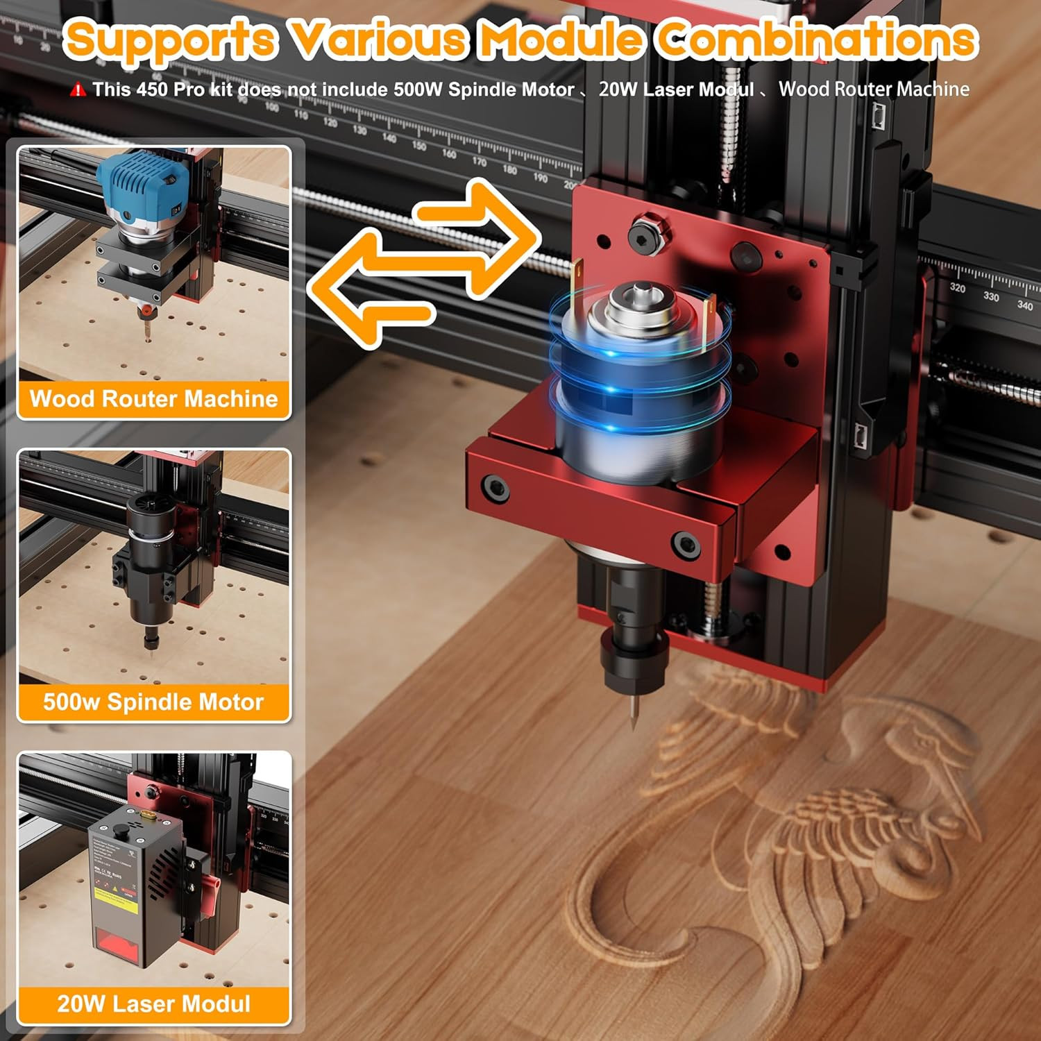 TTC450 Pro CNC Router with Touch Screen & Stamp Kit – 800mm/min Speed