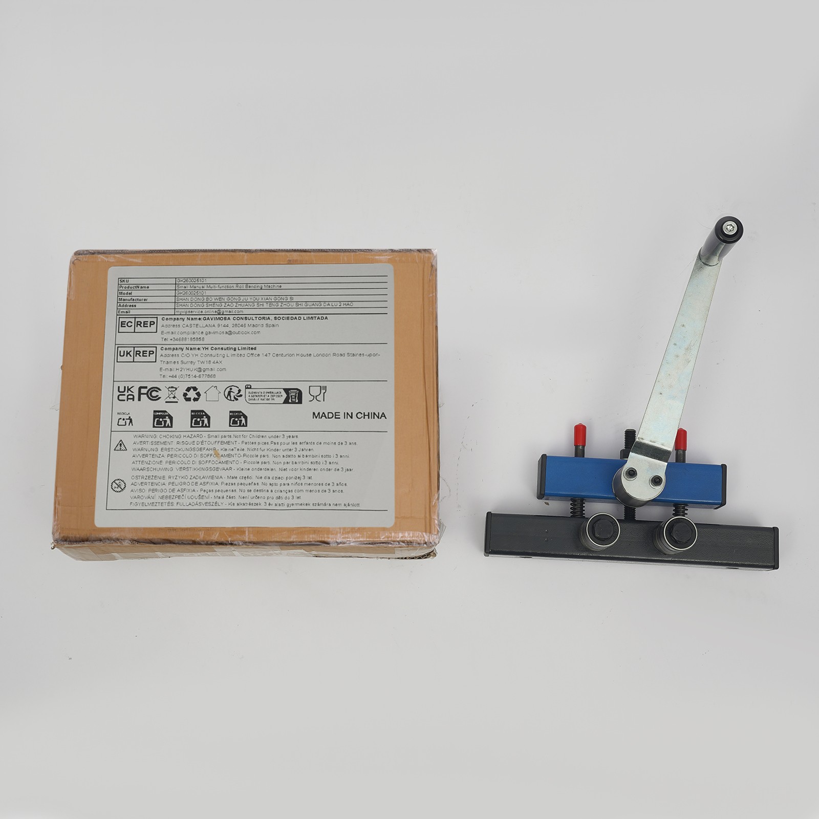 Manual Roller Bender,Workbench Mounted Bender,Multi-Function Metal Bending Tool
