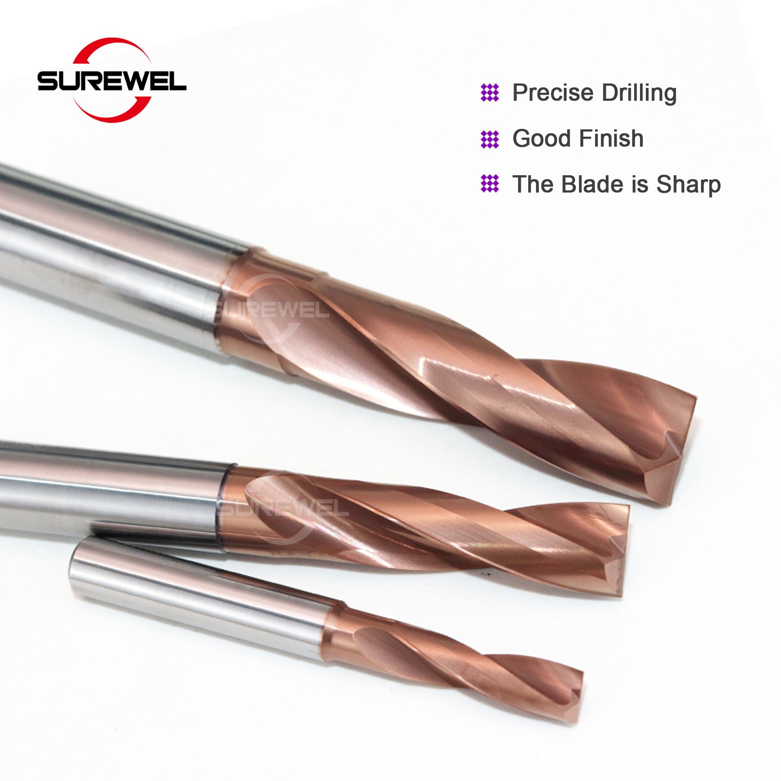 flat drill 180 degree CNC drilling tool solid carbide coated for metal steel
