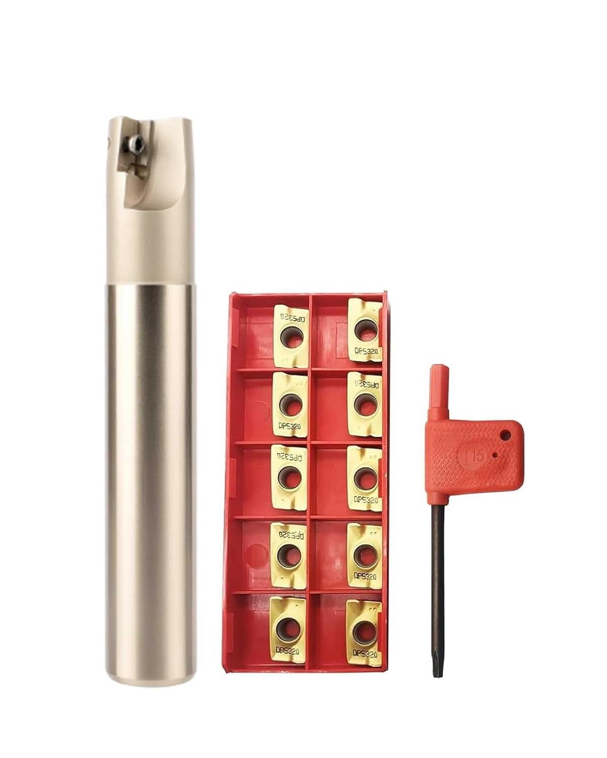 C25-25-150-2T Milling Rod Kit with 10 Titanium Coated Inserts for Steel Milling
