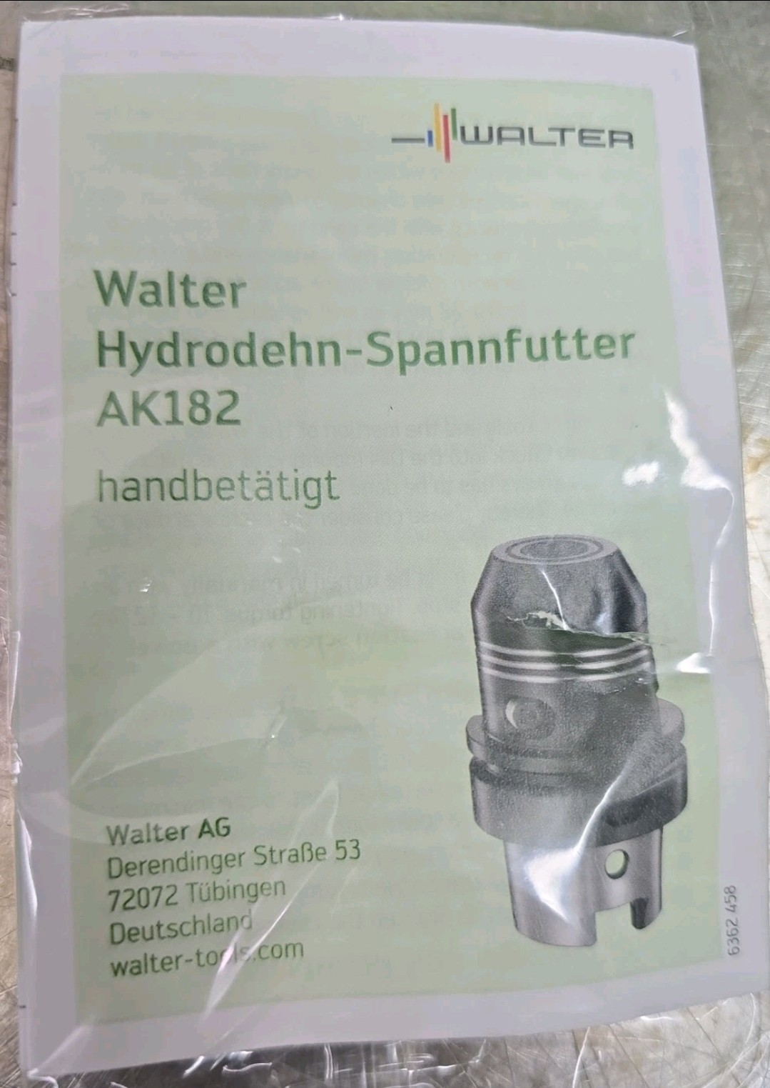 Walter Tools AK182.H100.100.32 DIN 69893-1 Hydraulic Expansion Chuck