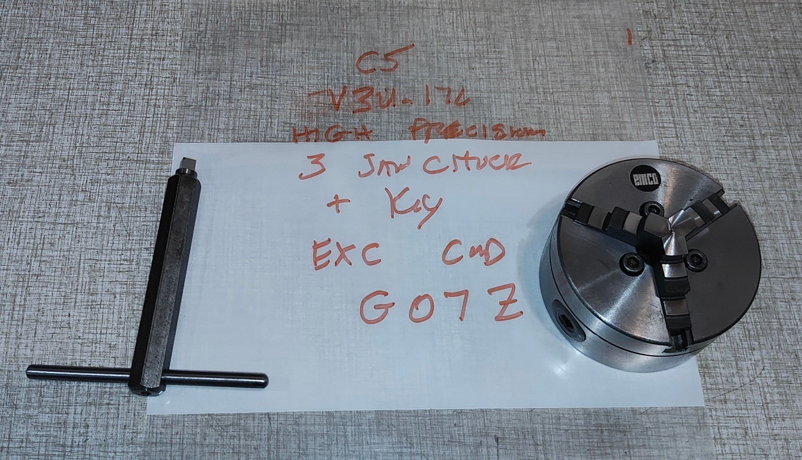 Emco Compact 5 Lathe 3 Jaw High Precision Chuck PN V3U-176 G07Z