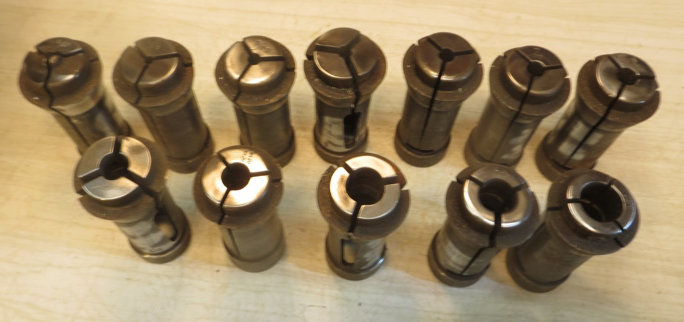 QTY 12 B&S #10 ROUND COLLETS FOR BROWN AND SHARPE SCREW MACHINES