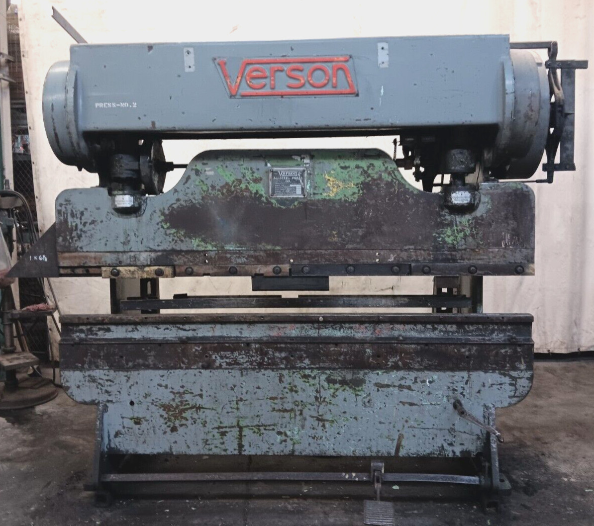 ALL STEEL PRESS CO. VERSON 50 TON PRESS BRAKE MOD. 2078-50 SERIAL NO. 15310-2078