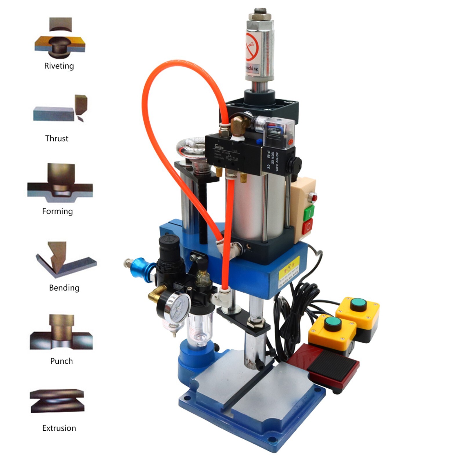 440lb/200kg Pneumatic Punch Machine for Metal Hole 2″-4″ Stroke Press Equipment