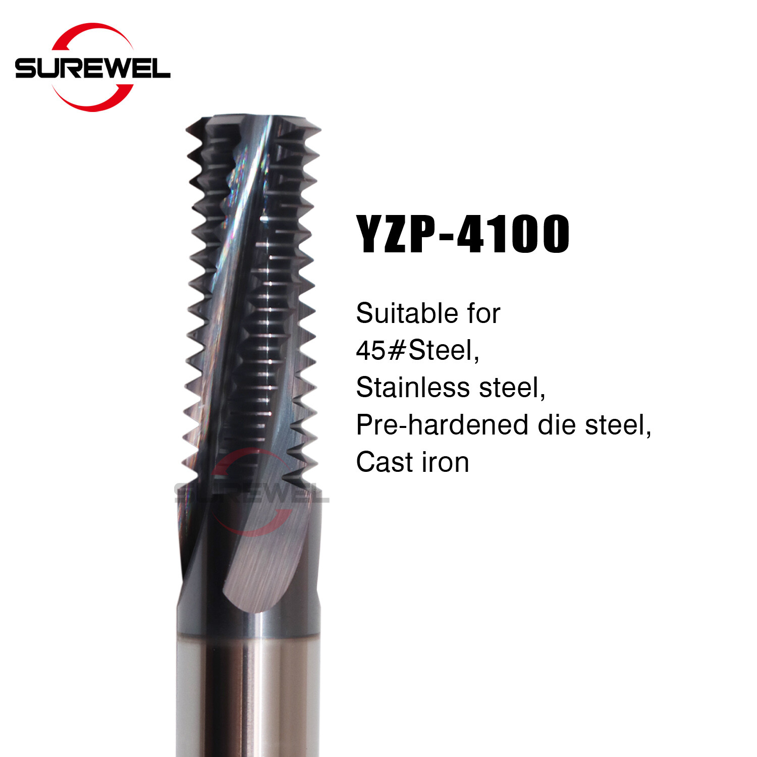  Carbide Thread End Mill Milling Cutters M3 M5 M6 M8 Treading Tools for Aluminum