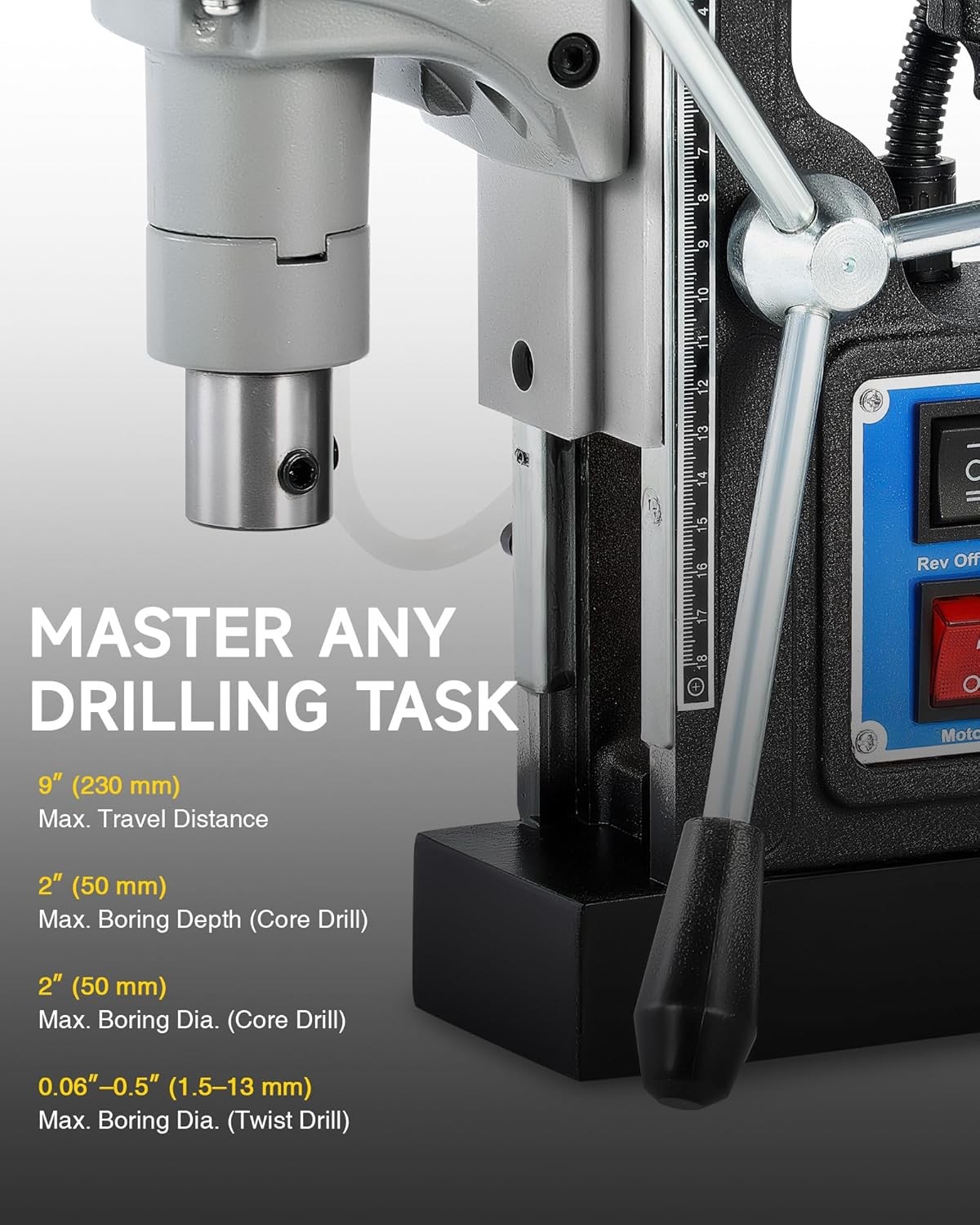 ZELCAN Mag Drill Press, 1550W Portable Magnetic Drill Press with 2″ Boring Diame