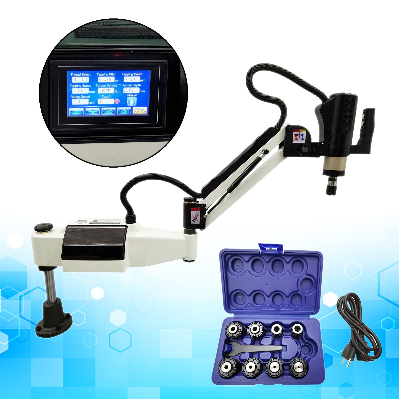 1200W 220V M3-M20 Electric Tapping Machine 500RPM 40N.m GT12 Chuck