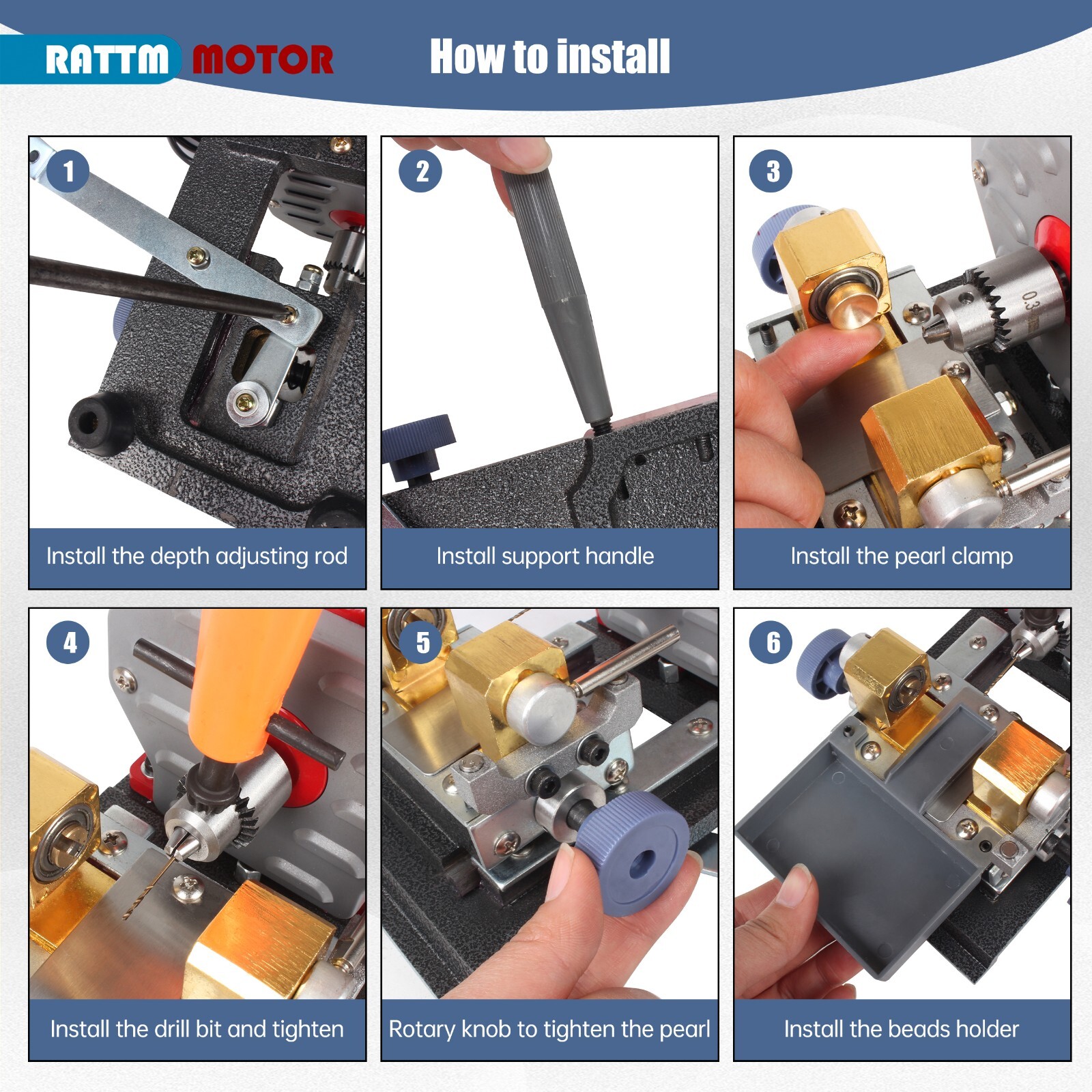 US SHIP】680W 110V Pearl Polishing Drilling Machine 500-15000RPM 0.3-4mm Collet