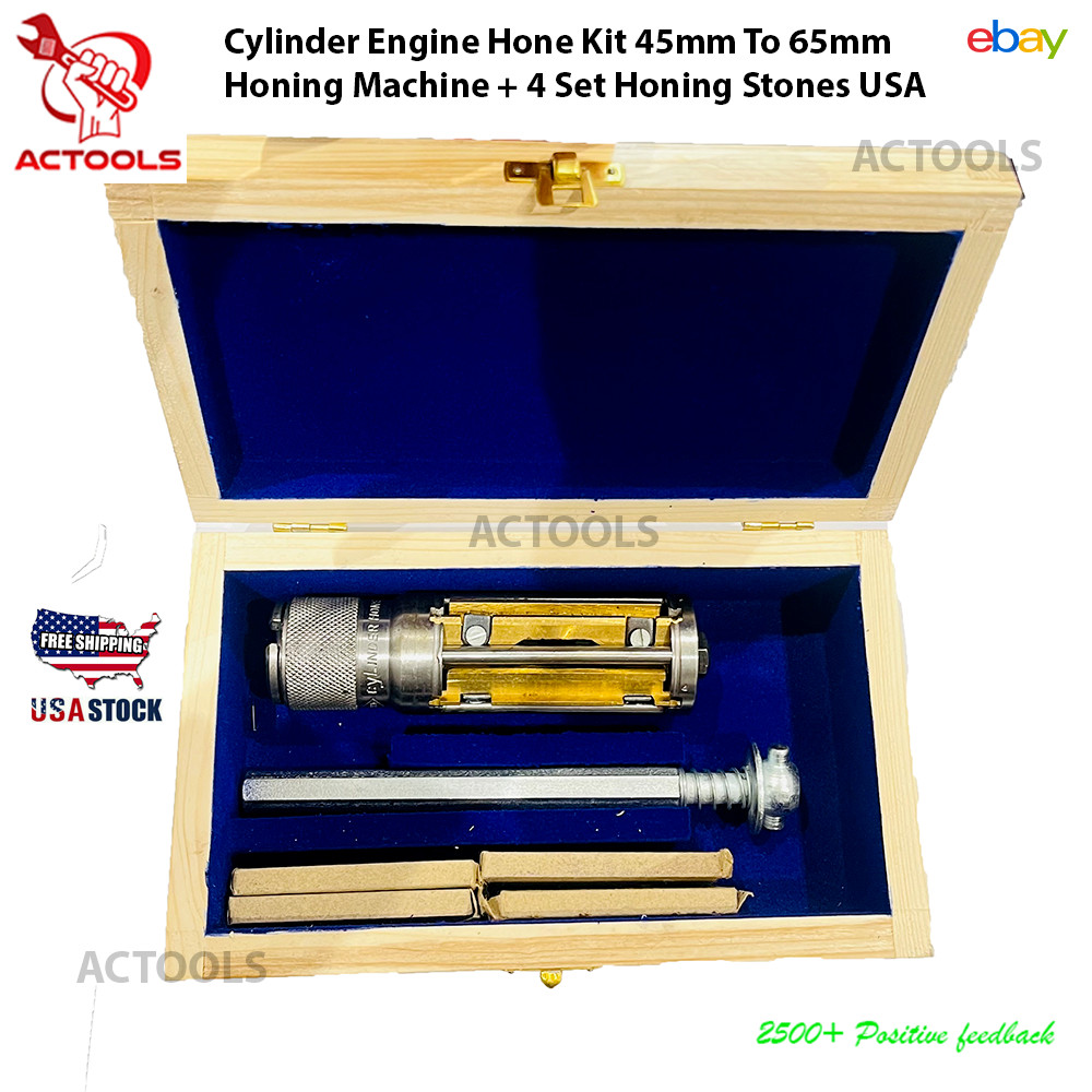 Cylinder Engine Hone Kit 45mm To 65mm Honing Machine + 4 set Honing Stones USA