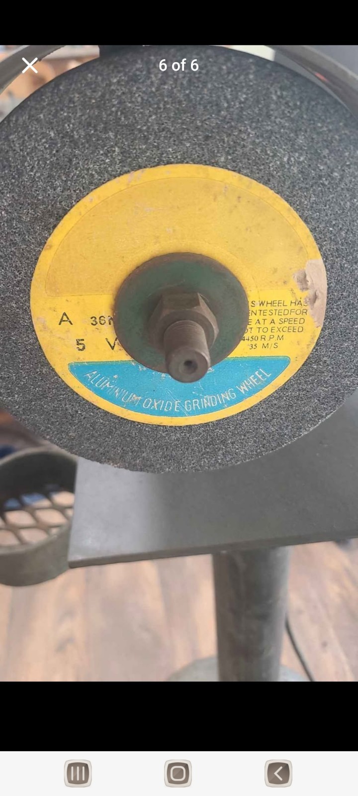 Bench Grinder Electric Horizontal Spindle 3450 RPM Aluminum Oxide Grinding Wheel