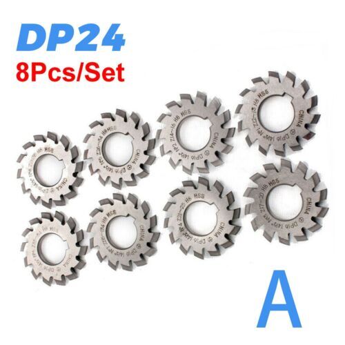 8PCS HSS 14.5° Involute Gear Cutters PA14-1/2 DP8 DP10 DP14 DP16 DP20 DP22 DP24