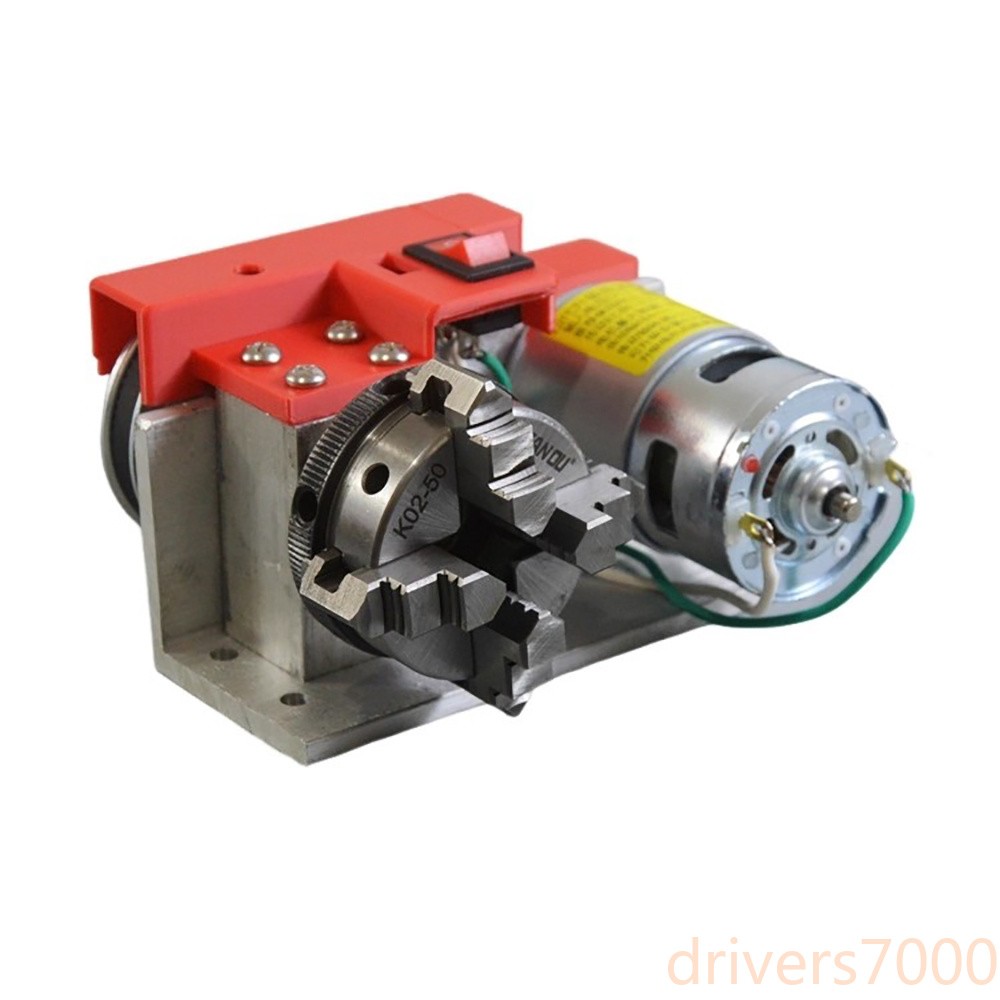 Miniature Woodworking Lathe Machine with 775 Motor & 4-Jaw Chuck