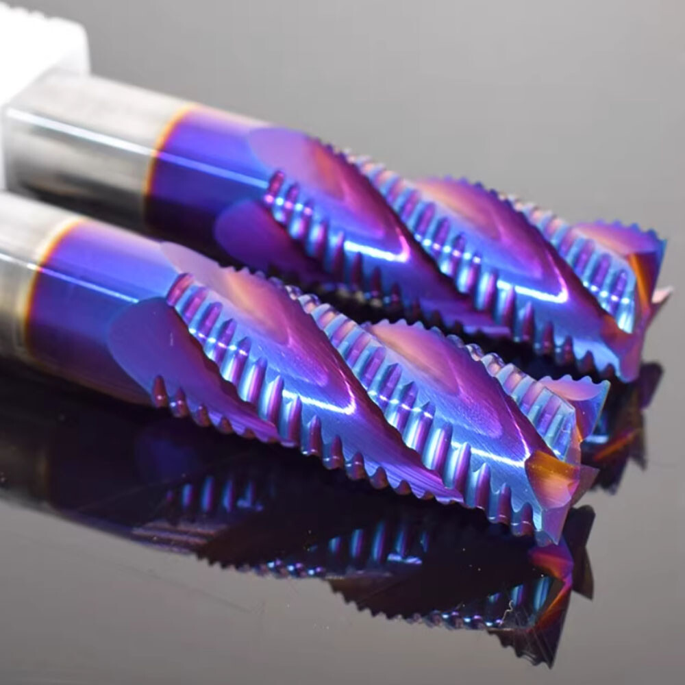 HRC65 4mm-12mm 4 Flute Tungsten steel Roughing End Mill 4/6/8/10/12mm Shank