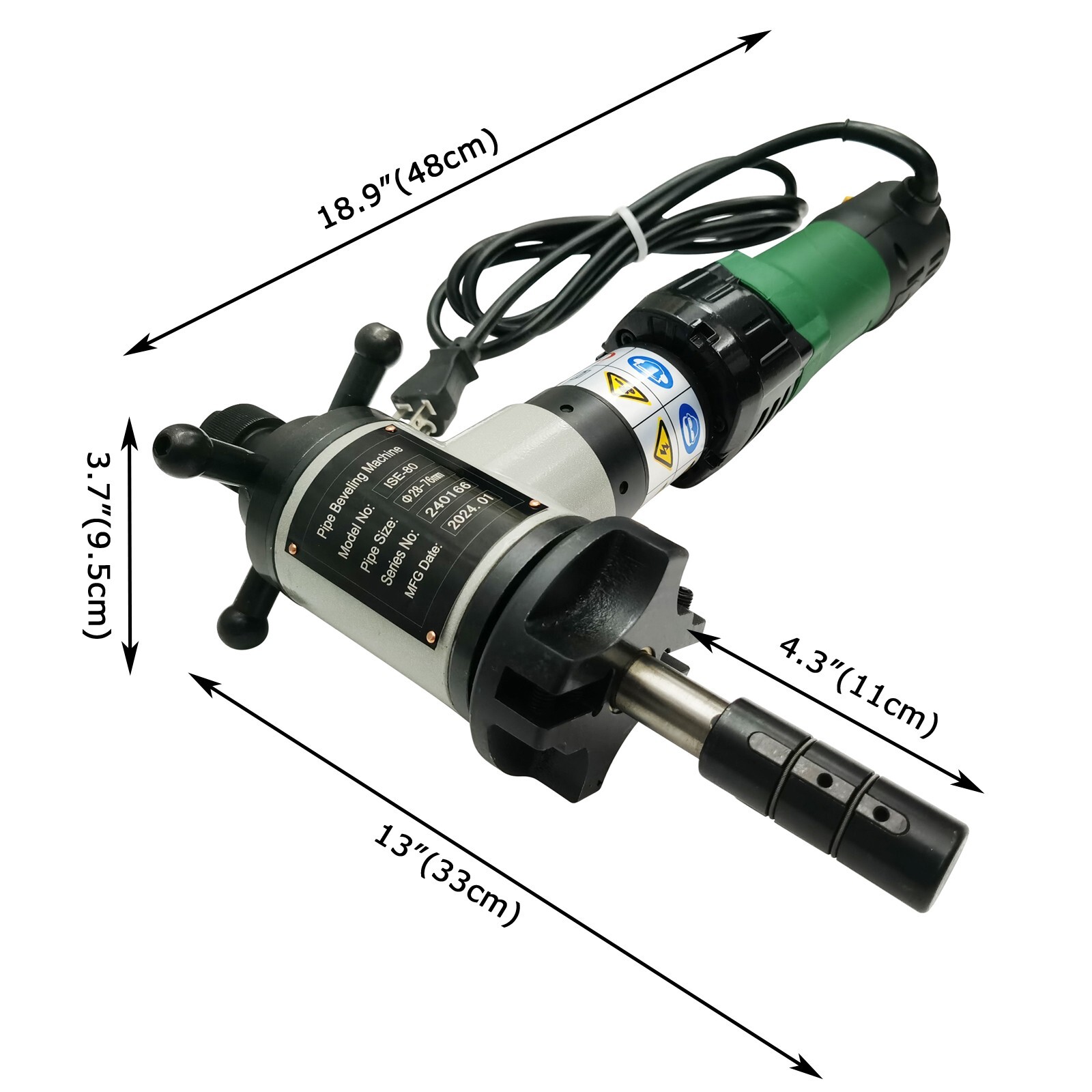Pipe Beveling Chamfering Machine 1.1″-3.0″ 220V Cold Cutting 0°-37.5° Beveller