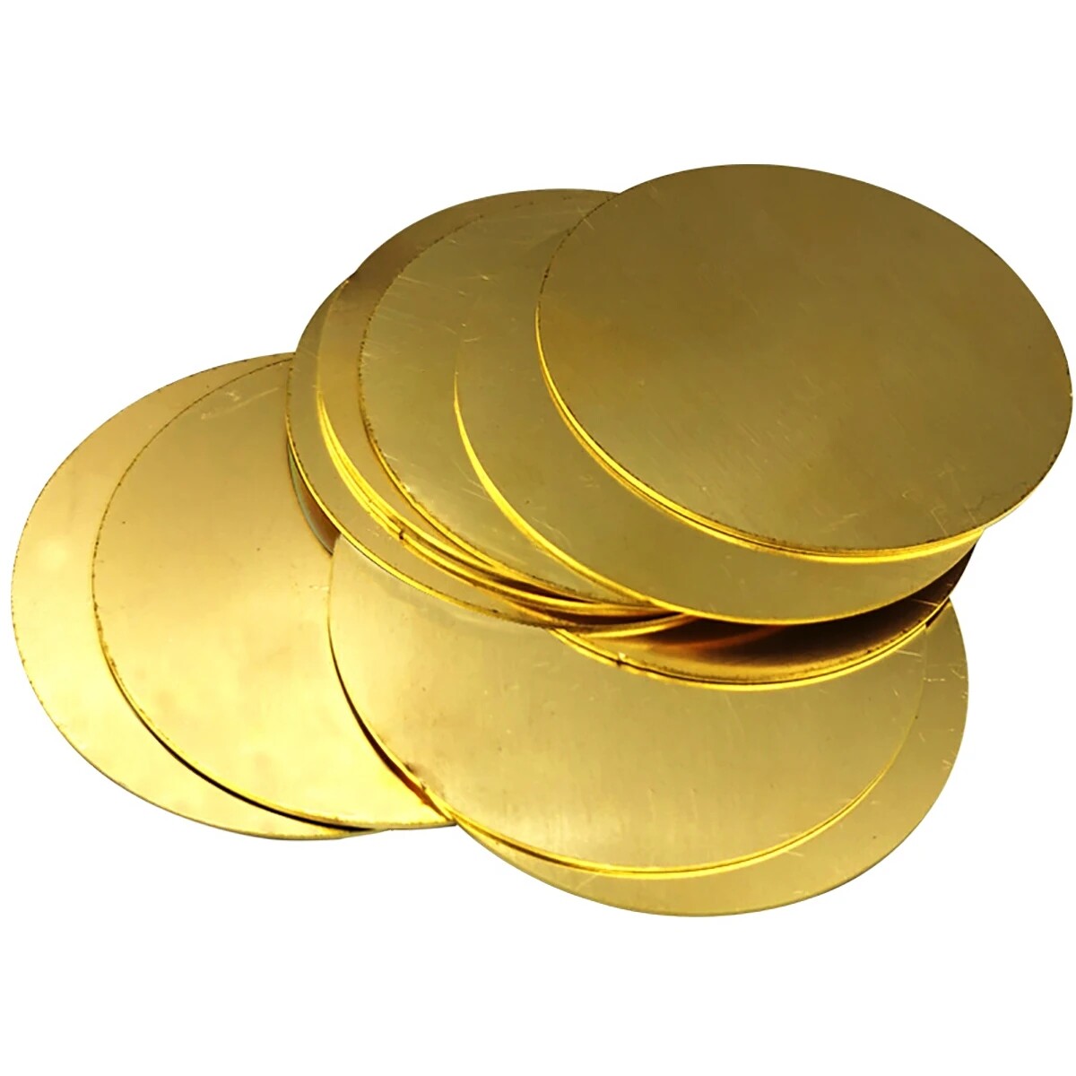 1pcs H62 Brass Discs Flat Round Sheet Wall Dia 50/60/80/100mm Thick 0.5/1/2/3mm