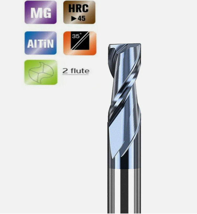 Solid Carbide 2 Flute Slot Drills TiAlN Coated. Sizes 1mm – 16mm End Mills