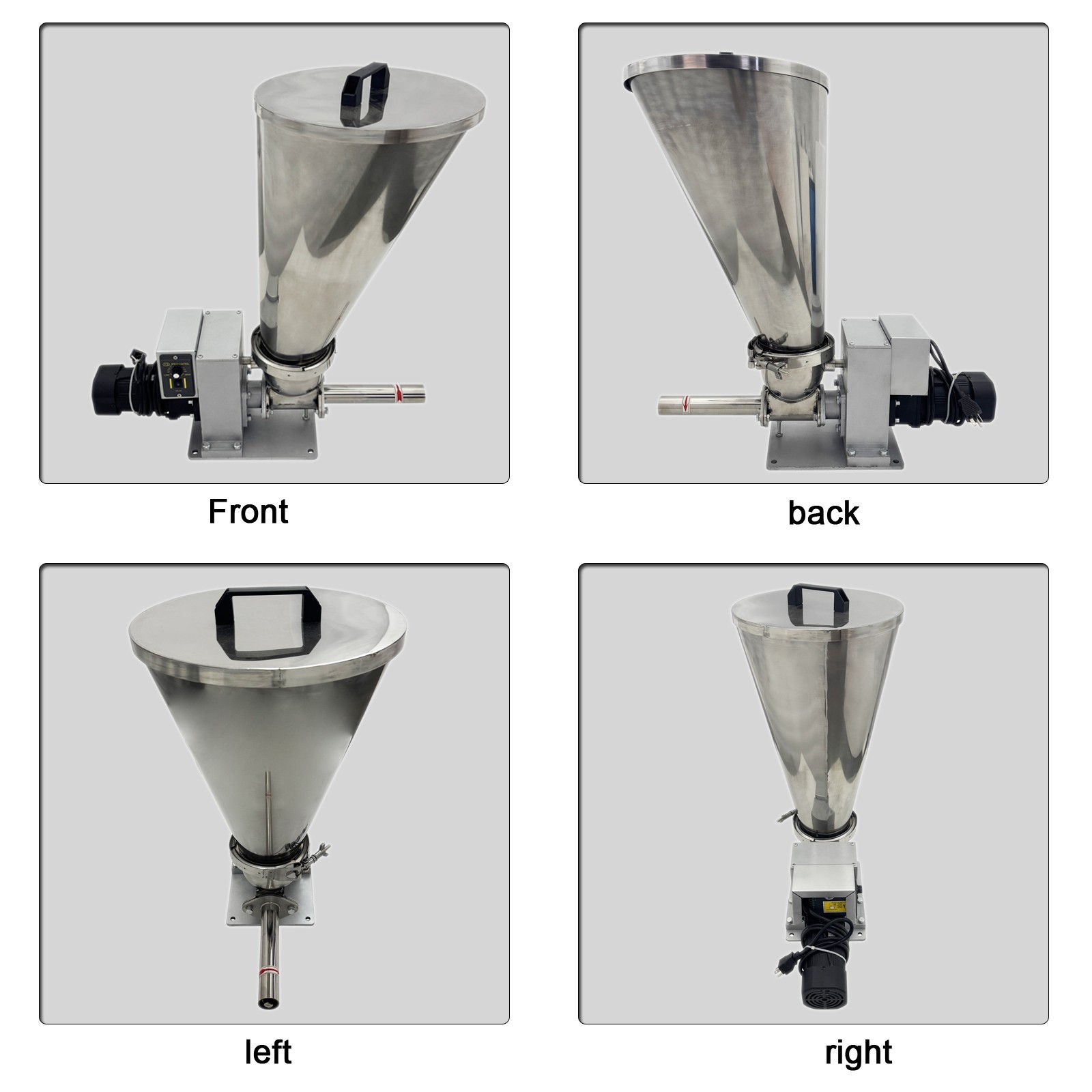 220V 1PH 0.12KW 1.3-6.6LB/H Single Screw Feeder Stainless Steel