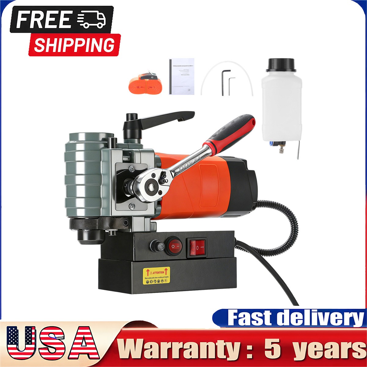 GEARZAAR Magnetic Drill Press 1300W Low Profile Mag Drill Light Weight Portable