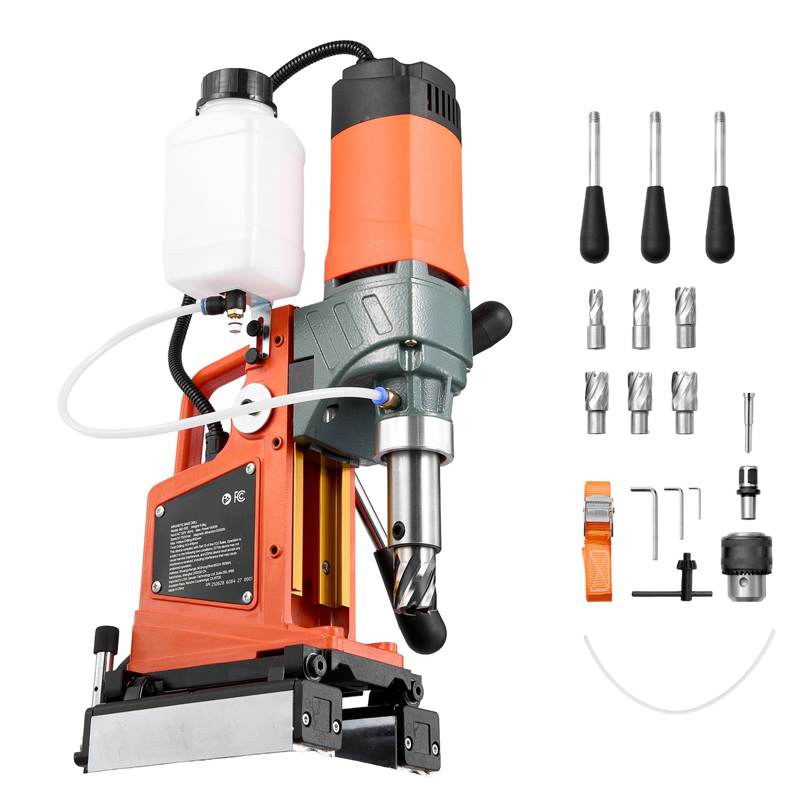 Uimoso Magnetic Drill Press 1400W 0-750 RPM with 6 Core Drill Bits